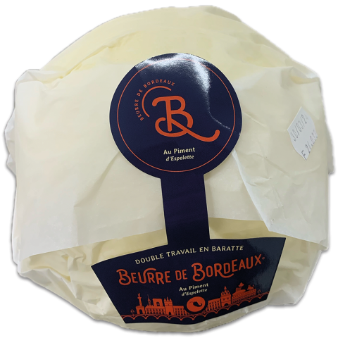 Beurre de barrate motte au piment d'Espelette Beurre de Bordeaux 1 kg